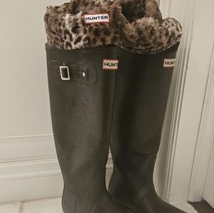 Hunter rain boots with socks